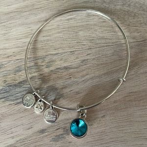 Authentic Alex&Ani Blue stone December birthday bracelet in like new condition